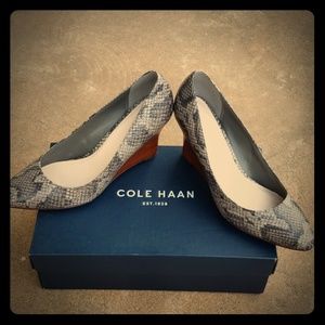 Cole Haan Snake-Print Wedges